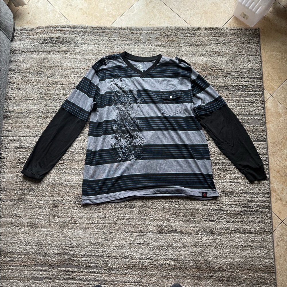 Striped Y2K Long Sleeve Shirt